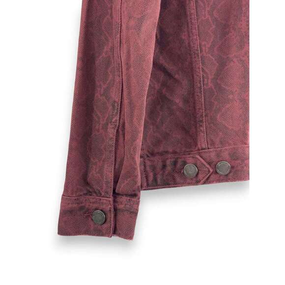 Blank NYC Rattled Up Denim Jacket Burgundy and Black Snake Print - Size XS - Picture 5 of 7